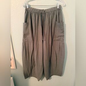 Women’s Boho Palazzo Beach Harem Baggy Linen Wide Leg Ankle Pants